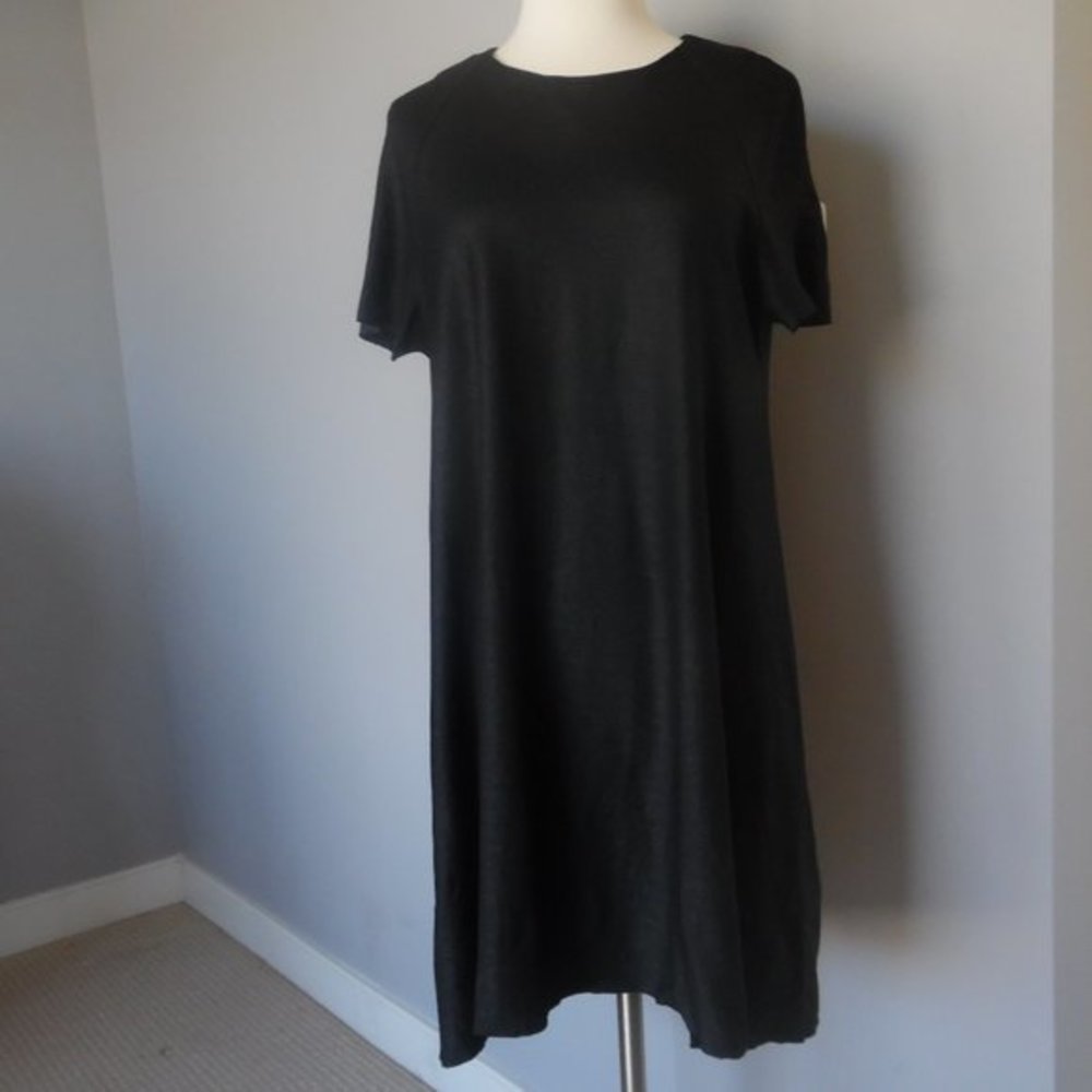 COS Shimmer High Low Raw Edge Jersey‎ Black Casual Cocktail Dress - Picture 3 of 13